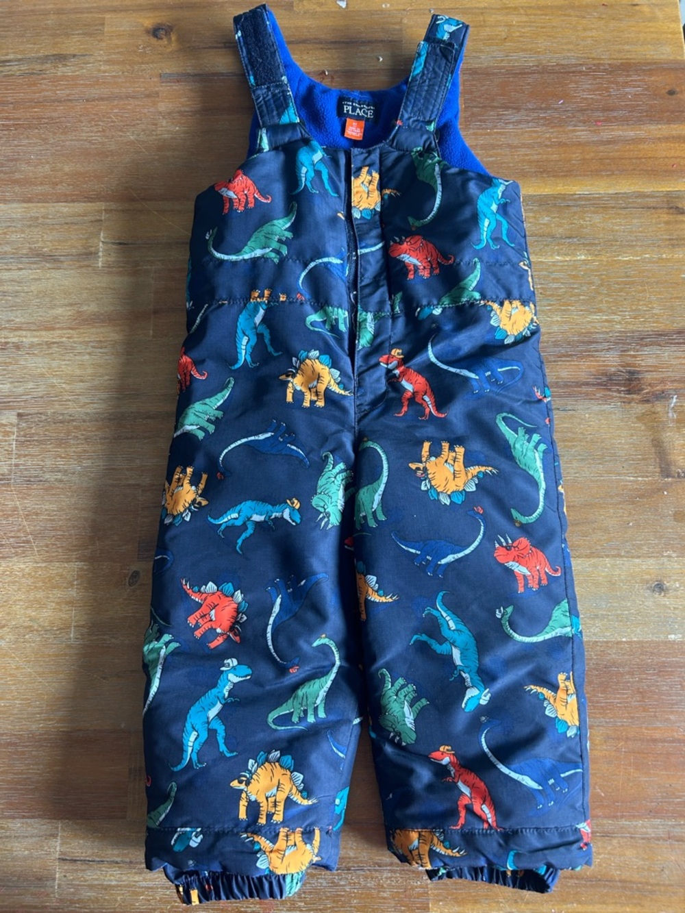 The Children's Place Navy Dinosaur Puffer Snow Bib